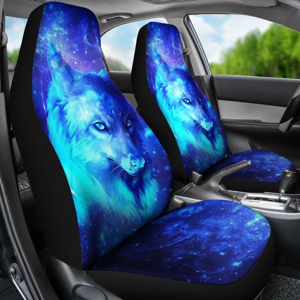 Mystic Galaxy Wolf Print Car Seat Covers 211701 - YourCarButBetter