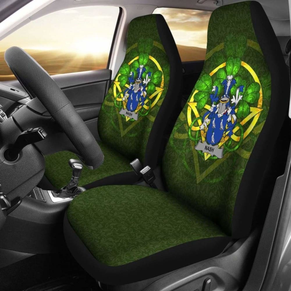 Nash Or Naish Ireland Car Seat Cover Celtic Shamrock (Set Of Two) 154230 - YourCarButBetter