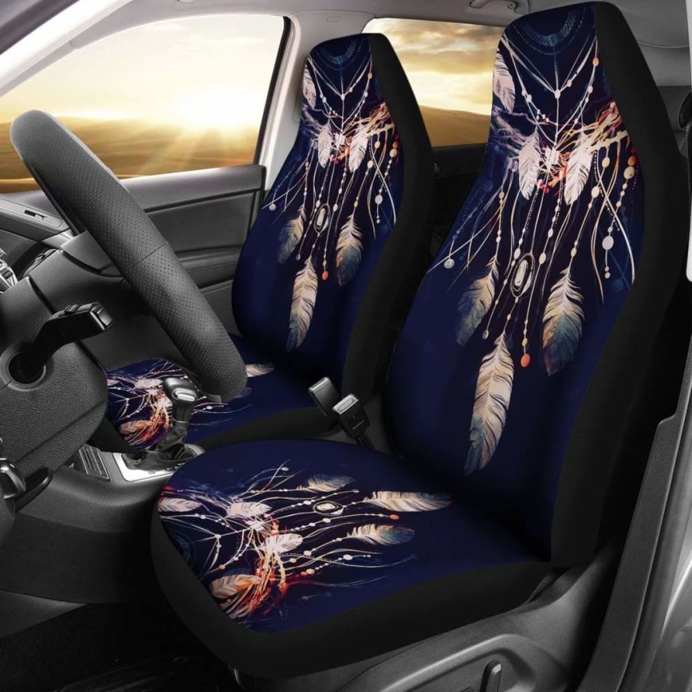 Native American Car Seat Covers - Dreamcatcher Blue Color Style - 102918 - YourCarButBetter