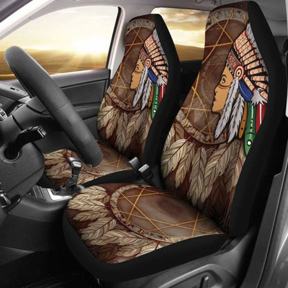 Native American Car Seat Covers - Native American Girls With Dreamcatcher - 102918 - YourCarButBetter