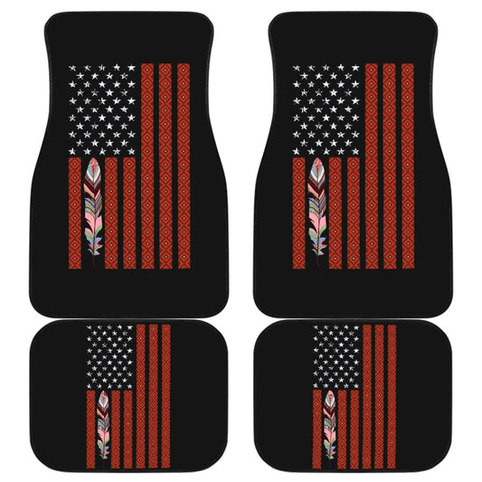 Native American Flag Patriotic Car Floor Mats 211804 - YourCarButBetter