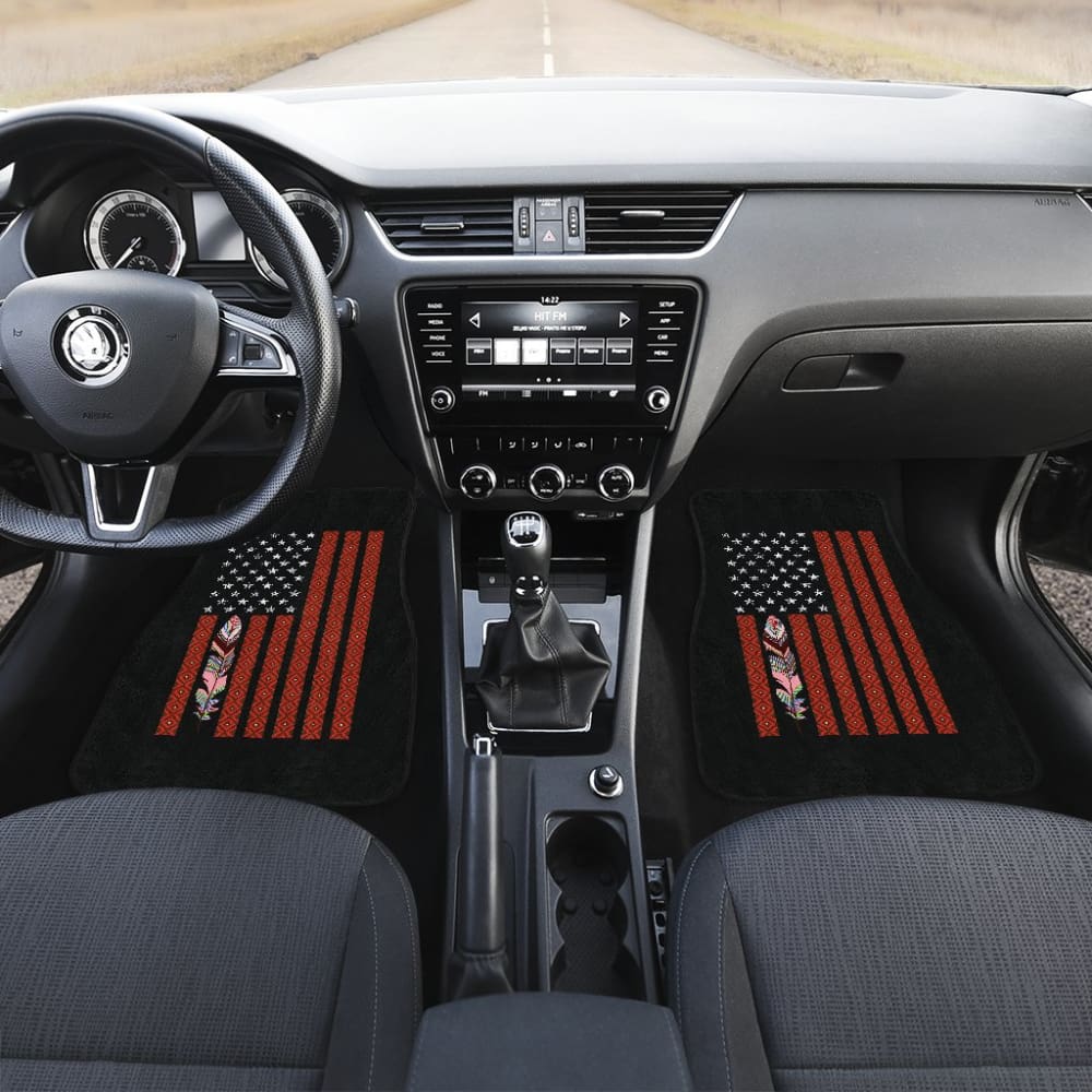 Native American Flag Patriotic Car Floor Mats 211804 - YourCarButBetter