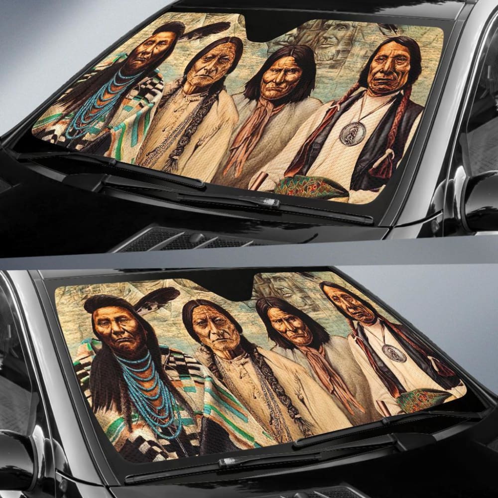 Native American Founding Fathers Auto Sun Shades 093223 - YourCarButBetter