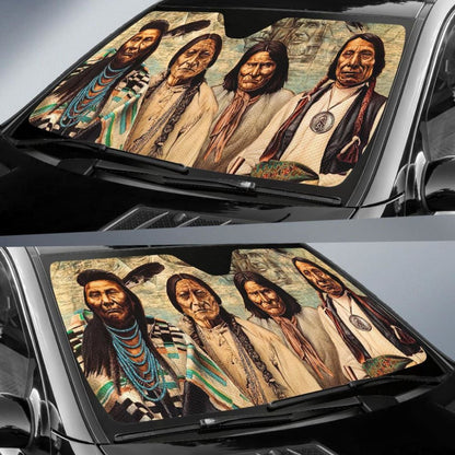 Native American Founding Fathers Auto Sun Shades 093223 - YourCarButBetter