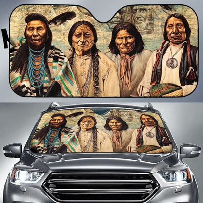 Native American Founding Fathers Auto Sun Shades 093223 - YourCarButBetter