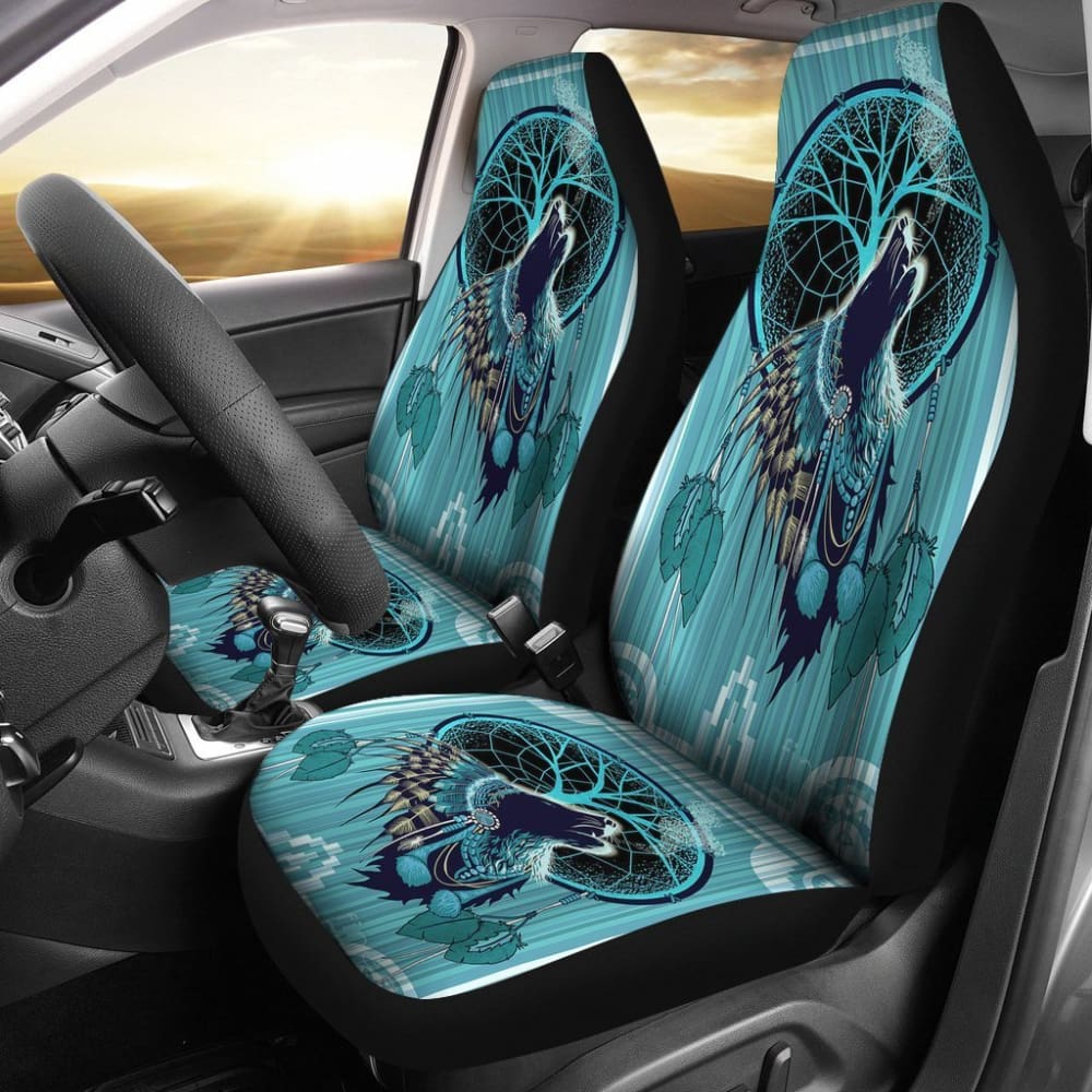 Native American Indian Wolf 3D Car Seat Covers 093223 - YourCarButBetter