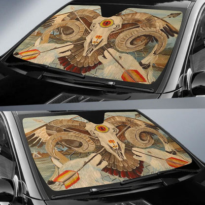 Native American Owl Bison Auto Sun Shade 093223 - YourCarButBetter