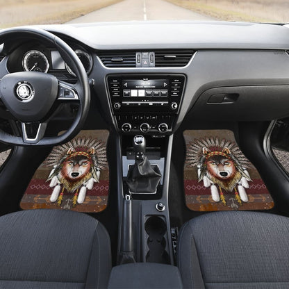 Native American - Wolf - Universal Front And Back Car Mats Gift - Make Your Own Styles