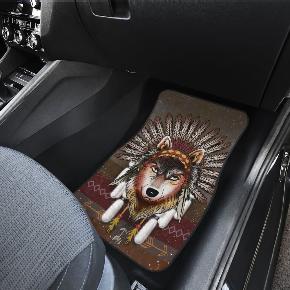Native American - Wolf - Universal Front And Back Car Mats Gift - Make Your Own Styles