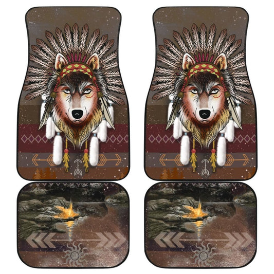 Native American - Wolf - Universal Front And Back Car Mats Gift - Make Your Own Styles