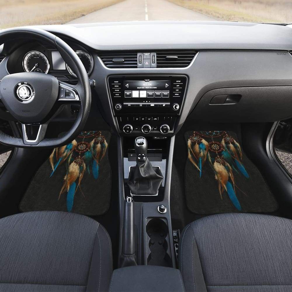 Native Dreamcatcher Blue Feather Car Floor Mats 211204 - YourCarButBetter
