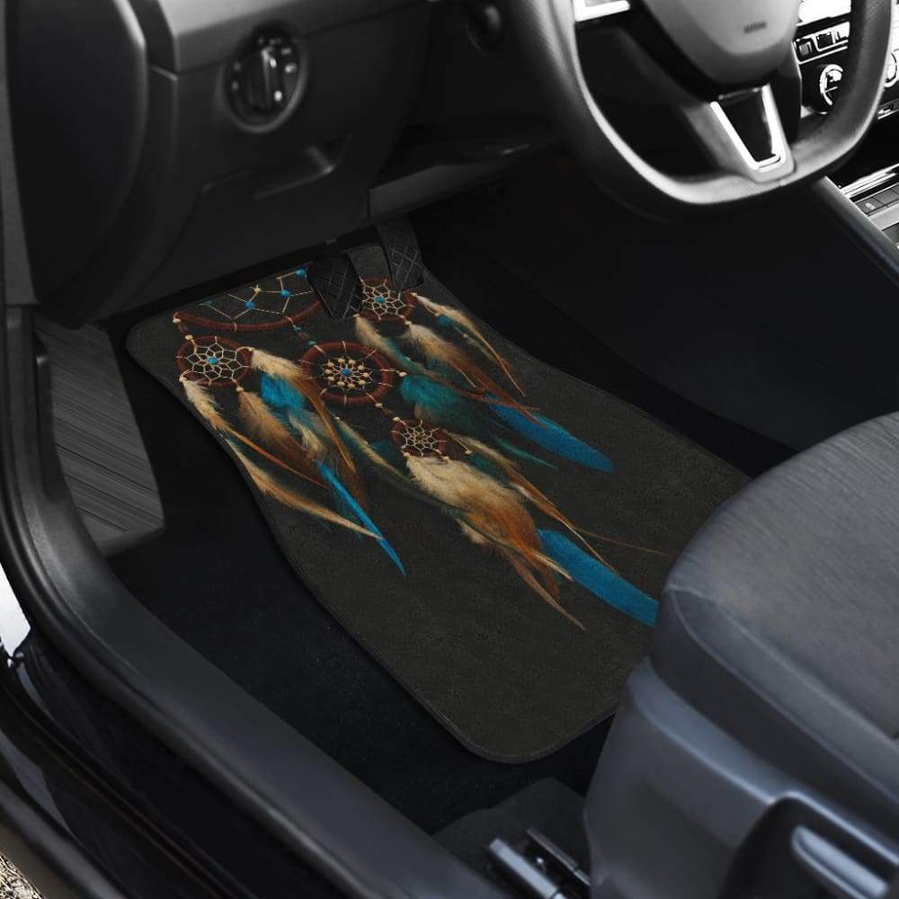 Native Dreamcatcher Blue Feather Car Floor Mats 211204 - YourCarButBetter