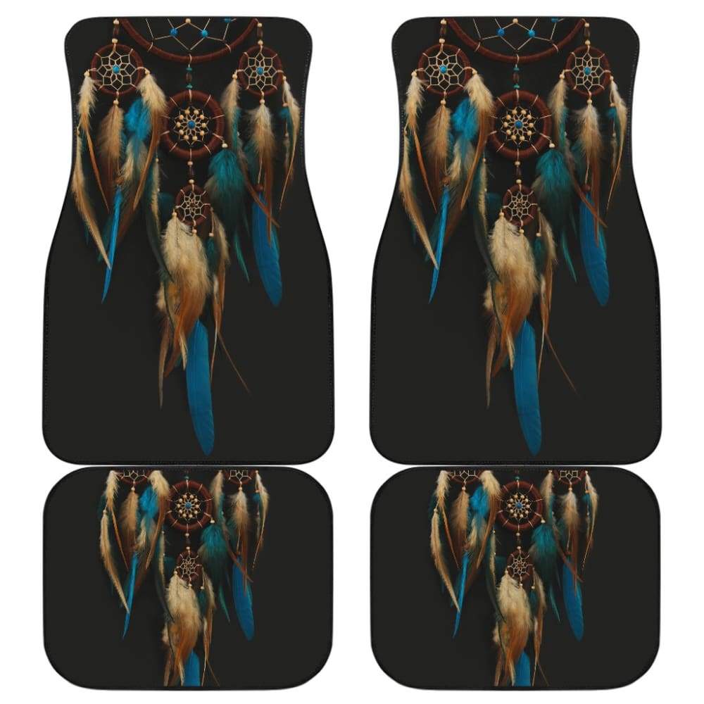 Native Dreamcatcher Blue Feather Car Floor Mats 211204 - YourCarButBetter