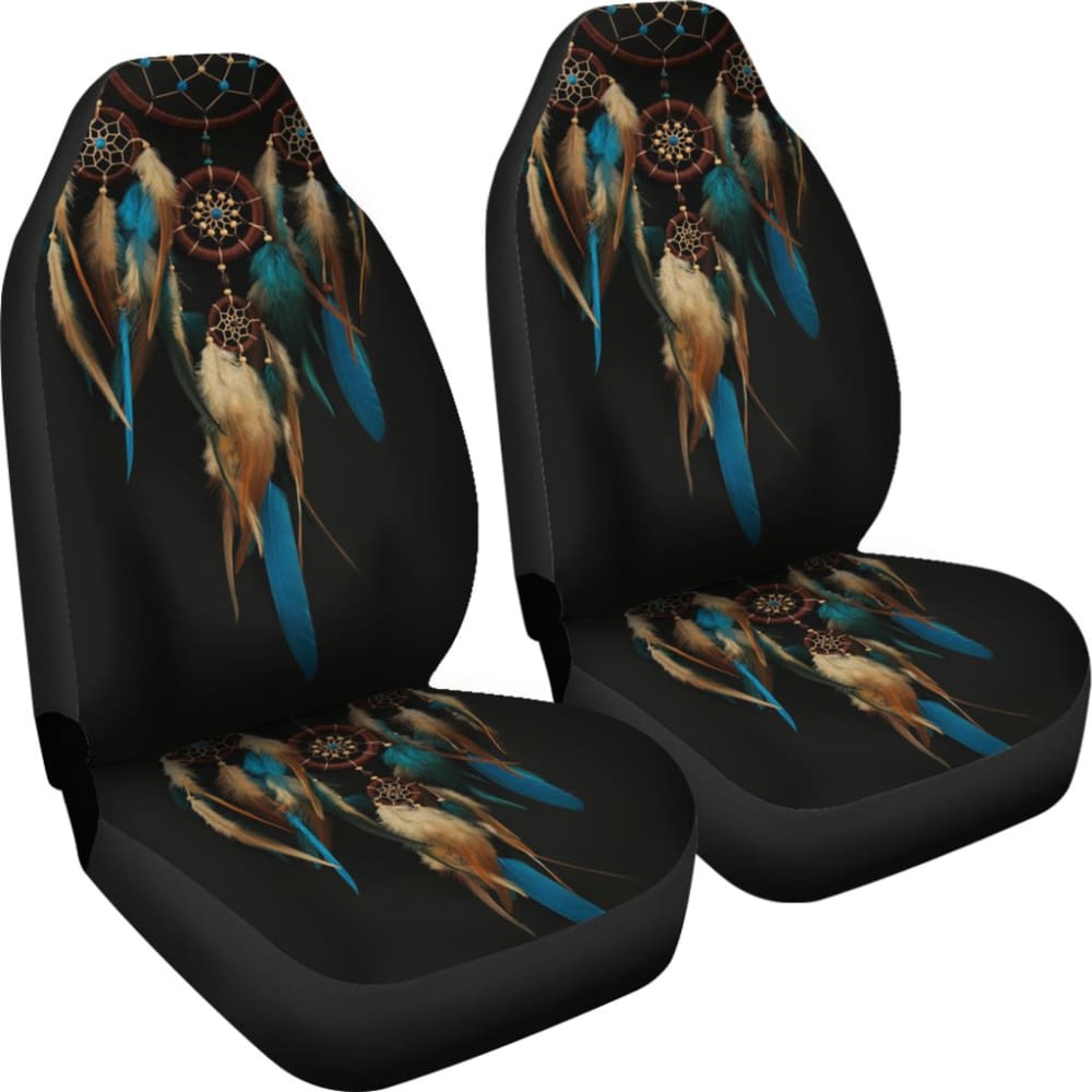 Native Dreamcatcher Blue Feather Car Seats Covers 211204 - YourCarButBetter