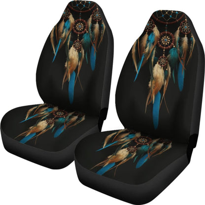 Native Dreamcatcher Blue Feather Car Seats Covers 211204 - YourCarButBetter