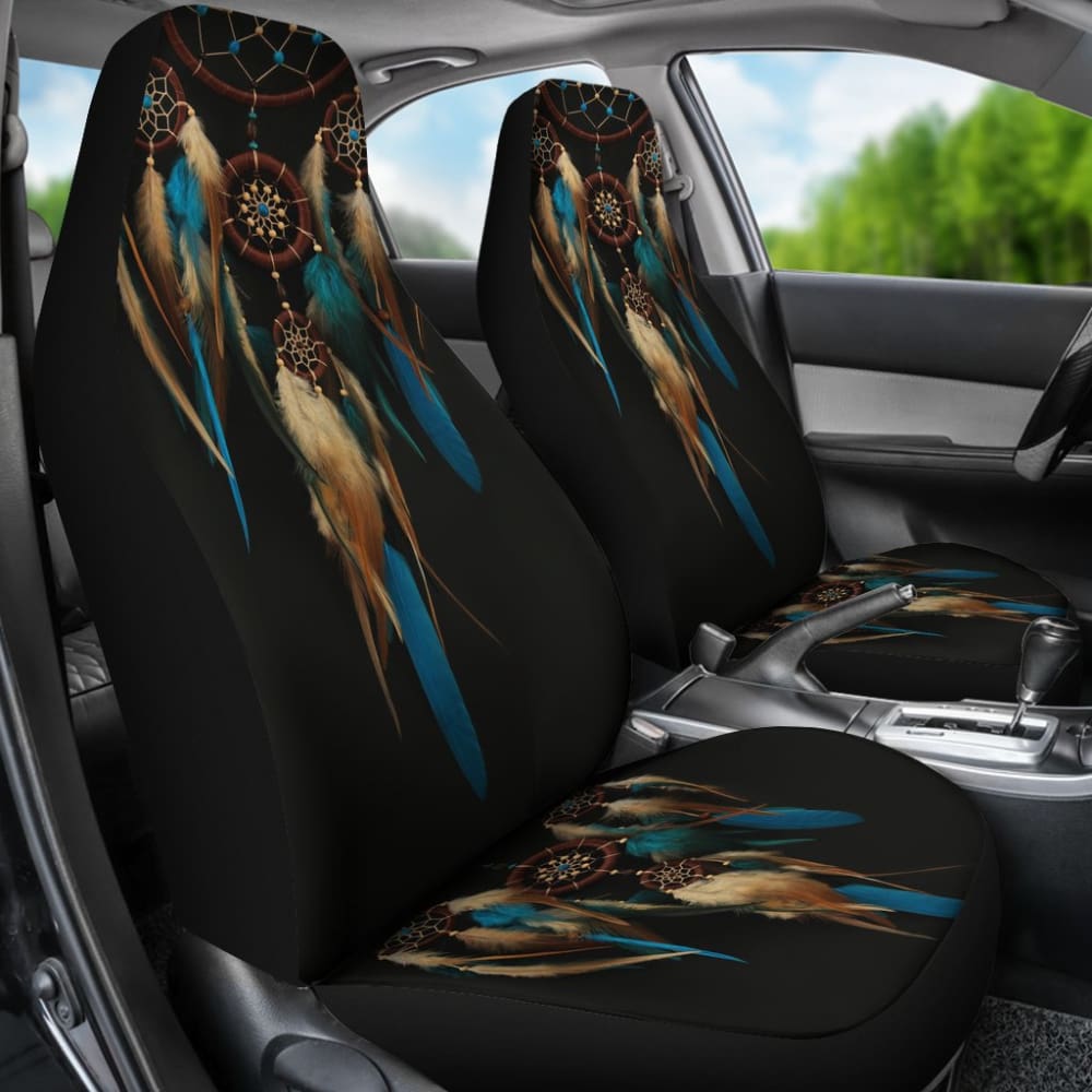 Native Dreamcatcher Blue Feather Car Seats Covers 211204 - YourCarButBetter