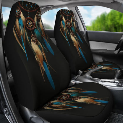 Native Dreamcatcher Blue Feather Car Seats Covers 211204 - YourCarButBetter