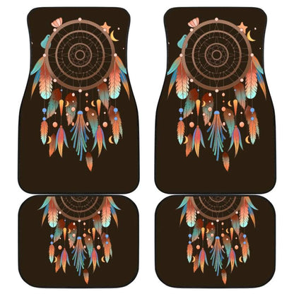 Native Dreamcatcher Feather Brown Themed Car Floor Mats 211204 - YourCarButBetter