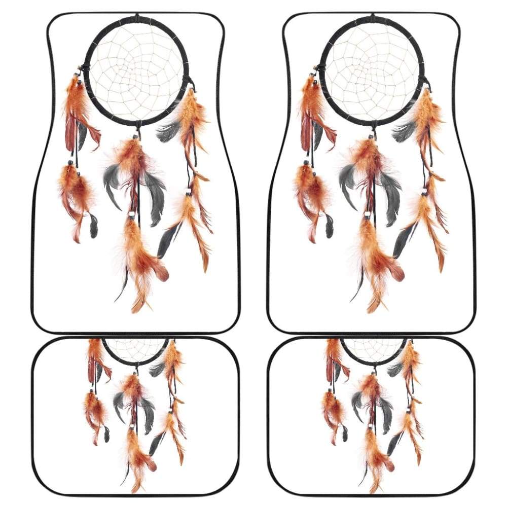 Native Dreamcatcher Orange Feather Car Floor Mats 211204 - YourCarButBetter