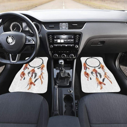 Native Dreamcatcher Orange Feather Car Floor Mats 211204 - YourCarButBetter