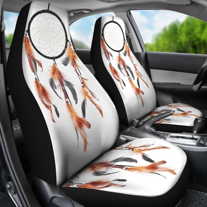 Native Dreamcatcher Orange Feather Car Seats Covers 211204 - YourCarButBetter