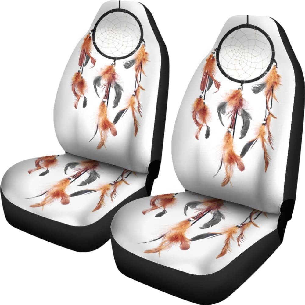 Native Dreamcatcher Orange Feather Car Seats Covers 211204 - YourCarButBetter