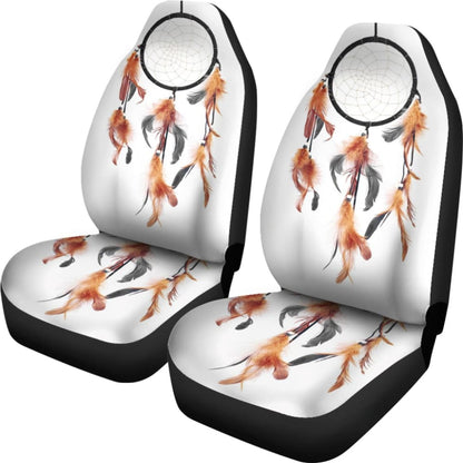 Native Dreamcatcher Orange Feather Car Seats Covers 211204 - YourCarButBetter