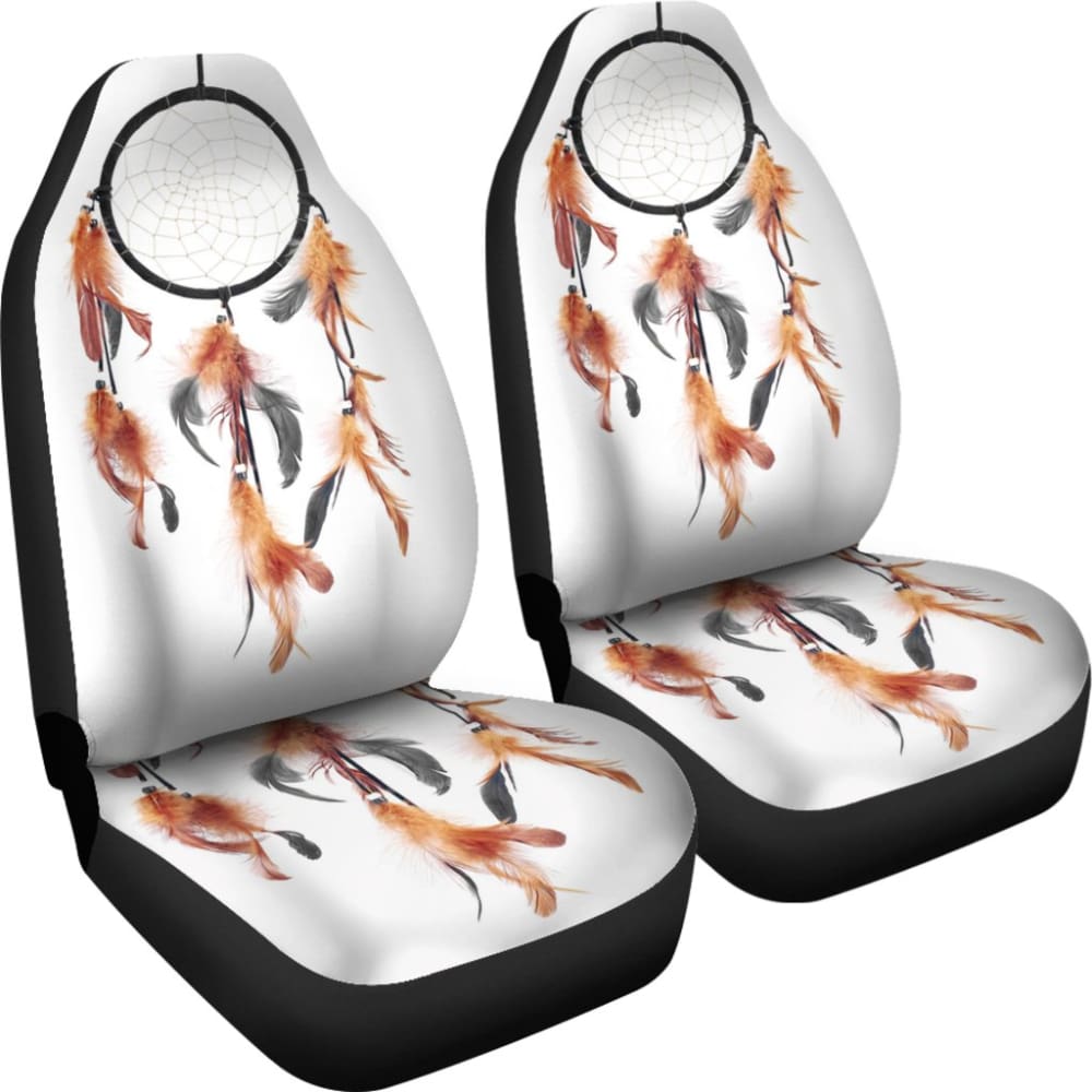 Native Dreamcatcher Orange Feather Car Seats Covers 211204 - YourCarButBetter