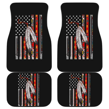 Native Feather American Flag Car Floor Mats Accessories 211804 - YourCarButBetter