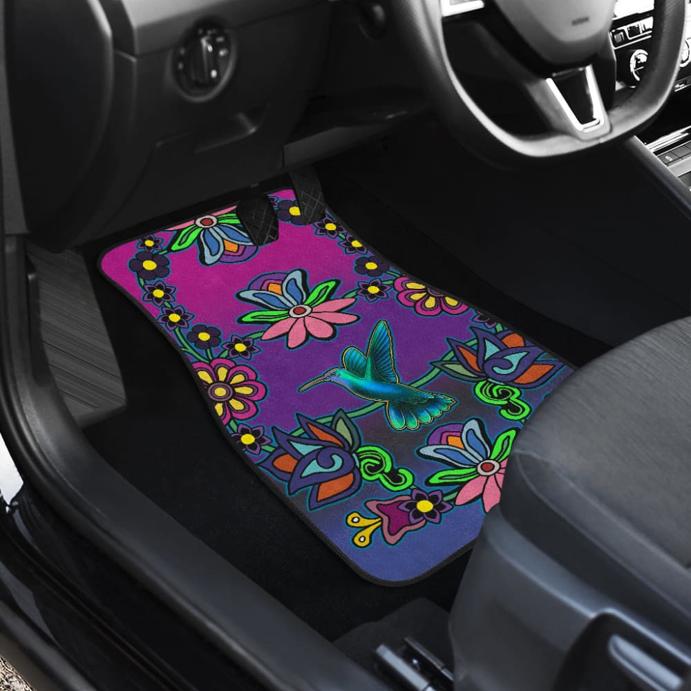 Native Floral Hummingbird Design Car Floor Mats 211301 - YourCarButBetter