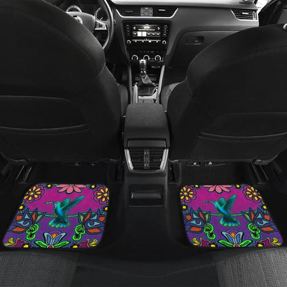 Native Floral Hummingbird Design Car Floor Mats 211301 - YourCarButBetter