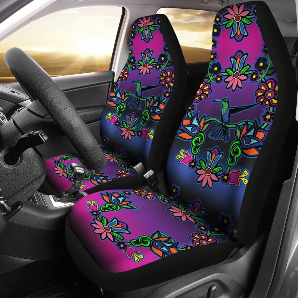 Native Floral Hummingbird Design Car Seat Covers 093223 - YourCarButBetter