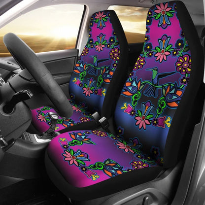 Native Floral Hummingbird Design Car Seat Covers 093223 - YourCarButBetter