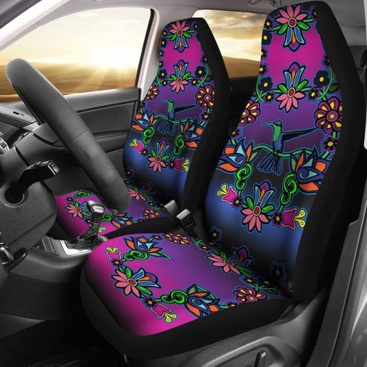 Native Floral Hummingbird Design Car Seat Covers 093223 - YourCarButBetter