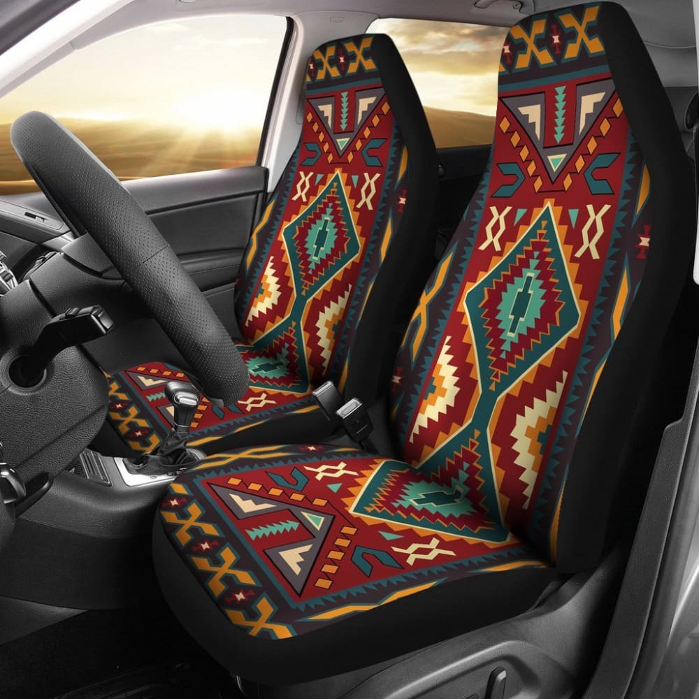 Native Red Yellow Pattern Native American Car Seat Covers 093223 - YourCarButBetter