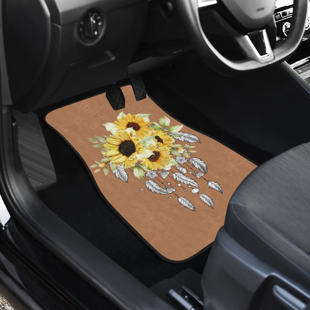 Native Sunflower Dreamcatcher Flower Lovers Car Floor Mats 211501 - YourCarButBetter