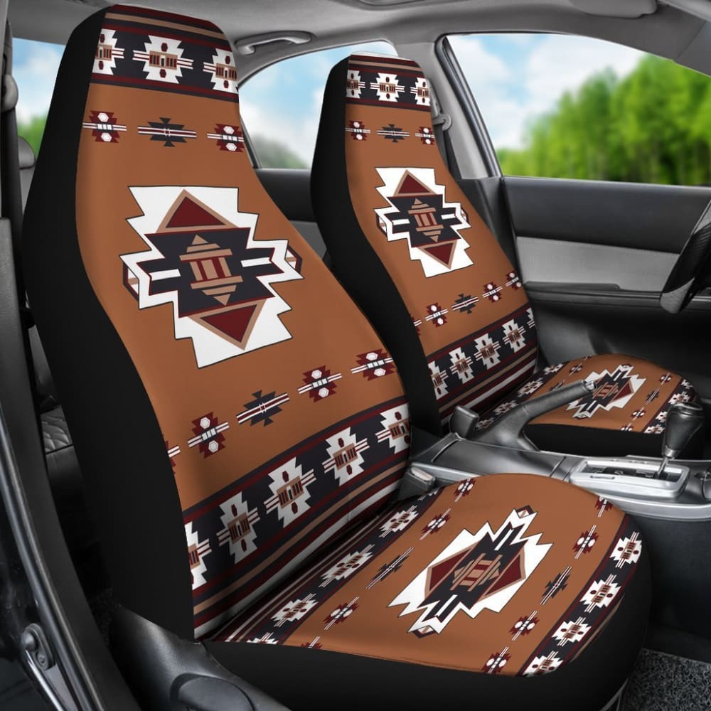 Native Temple Symbol Native American Car Seat Covers 093223 - YourCarButBetter
