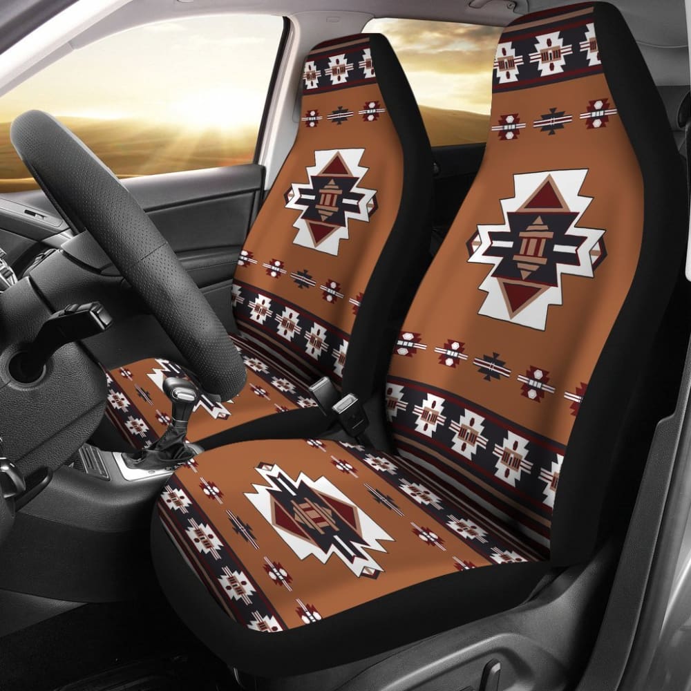 Native Temple Symbol Native American Car Seat Covers 093223 - YourCarButBetter
