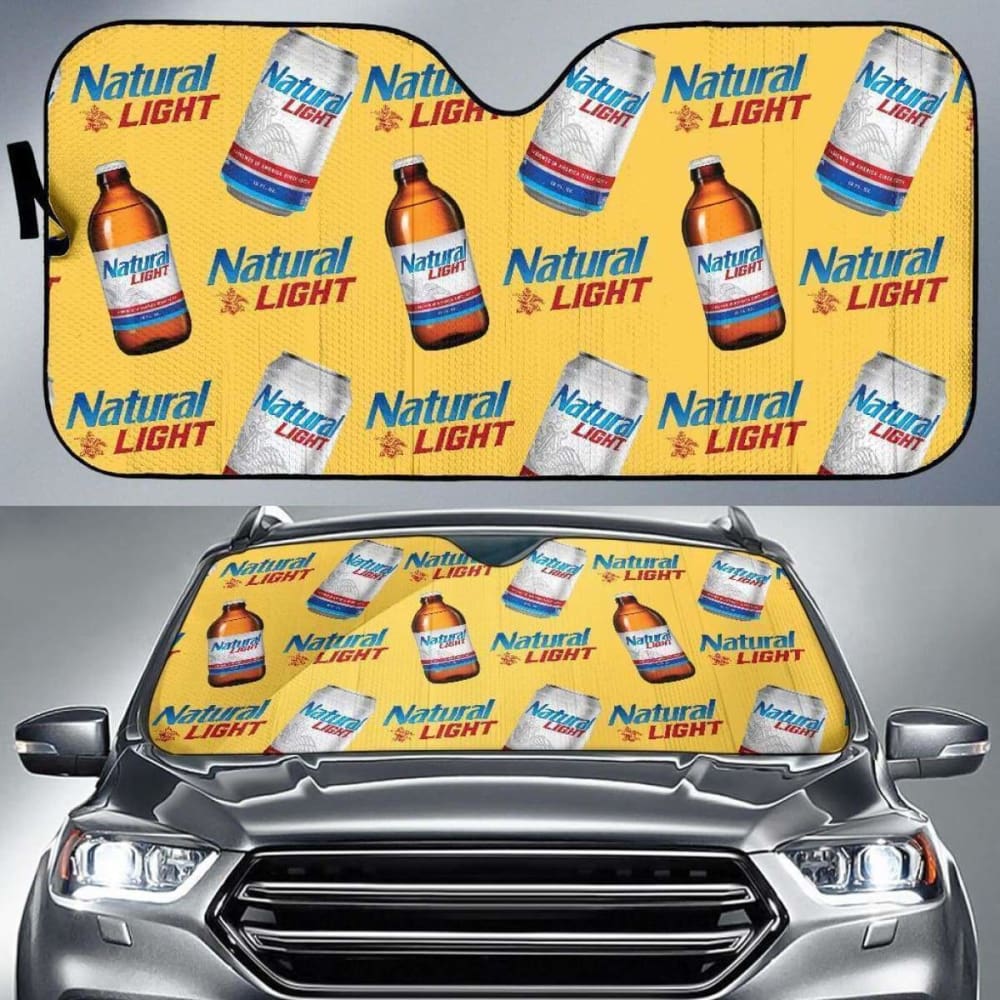 Natural Light Car Sun Shade Auto Sun Visor For Beer Lover 102507 - YourCarButBetter