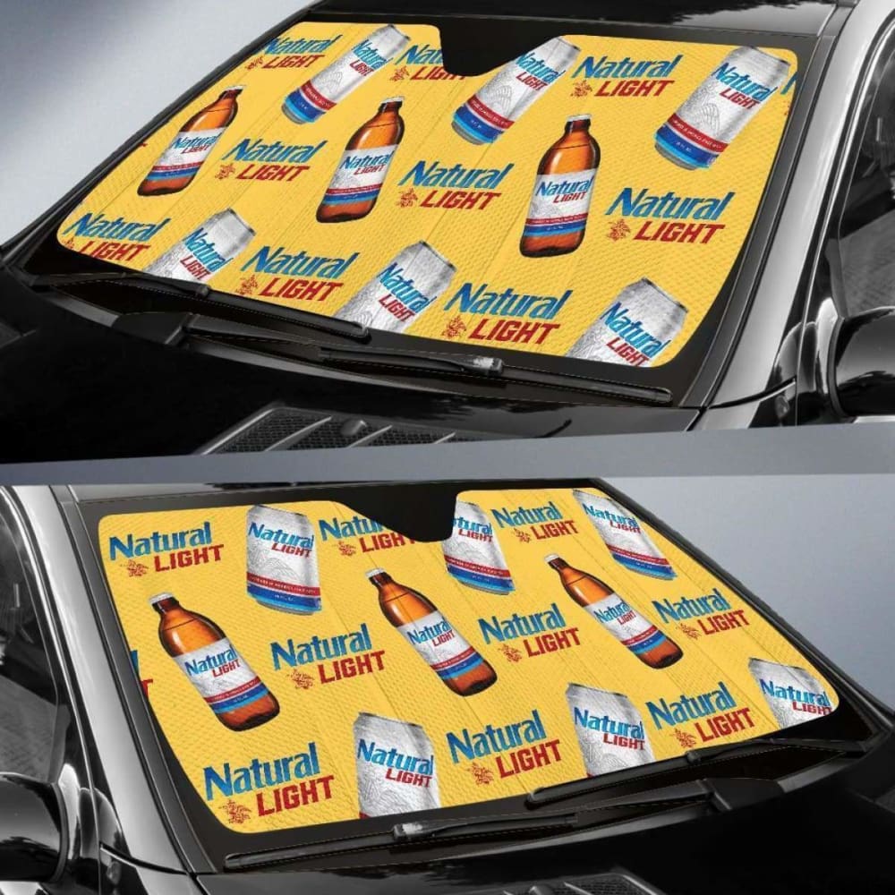 Natural Light Car Sun Shade Auto Sun Visor For Beer Lover 102507 - YourCarButBetter