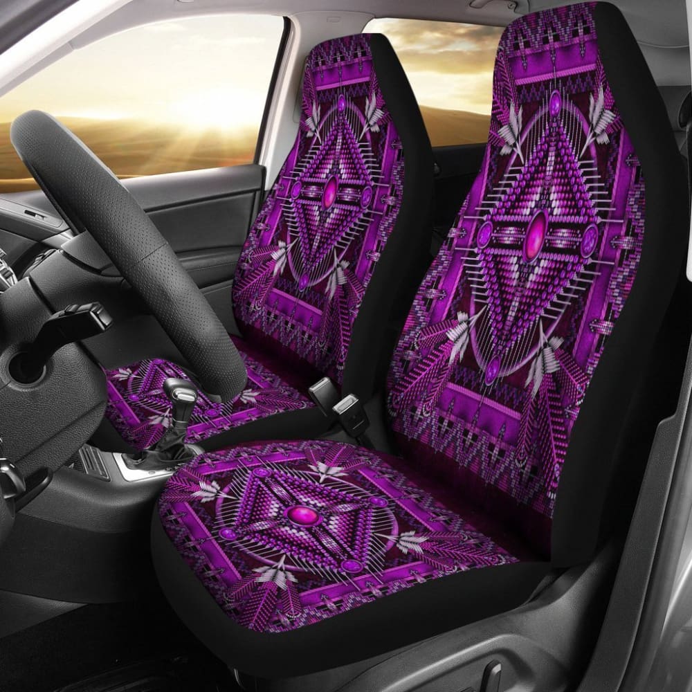 Naumaddic Arts Purple Native American Car Seat Covers 093223 - YourCarButBetter
