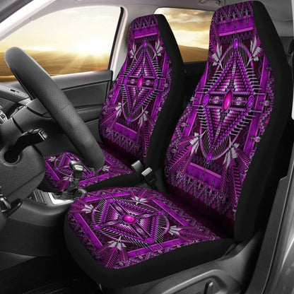 Naumaddic Arts Purple Native American Car Seat Covers 093223 - YourCarButBetter
