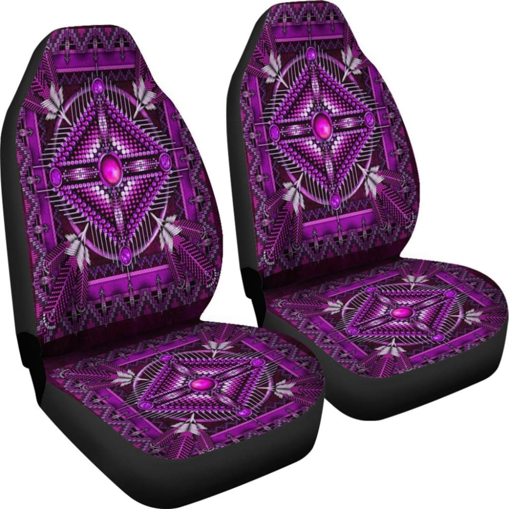Naumaddic Arts Purple Native American Car Seat Covers 093223 - YourCarButBetter