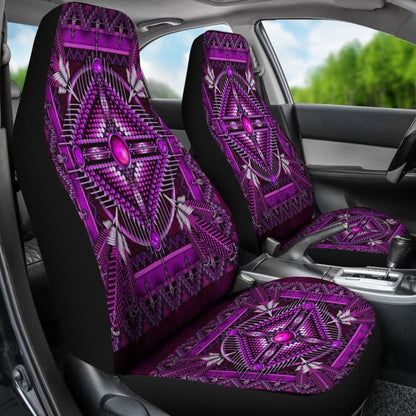 Naumaddic Arts Purple Native American Car Seat Covers 093223 - YourCarButBetter