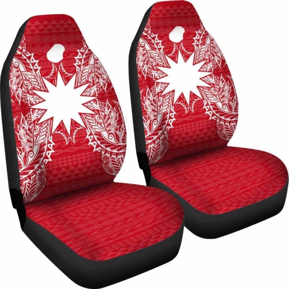 Nauru Car Seat Cover - Nauru Flag Map Red White - 105905 - YourCarButBetter