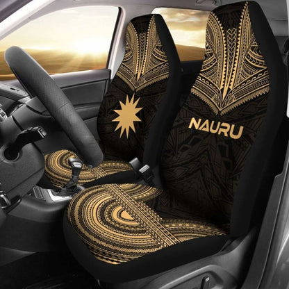 Nauru Car Seat Cover - Nauru Flag Polynesian Chief Tattoo Gold Version - 10 174914 - YourCarButBetter