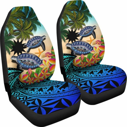Nauru Car Seat Covers - Polynesian Turtle Coconut Tree And Plumeria Amazing 091114 - YourCarButBetter