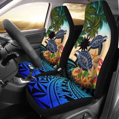 Nauru Car Seat Covers - Polynesian Turtle Coconut Tree And Plumeria Amazing 091114 - YourCarButBetter