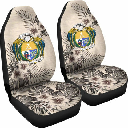 Nauru Car Seat Covers The Beige Hibiscus (Set Of Two) 7 232125 - YourCarButBetter