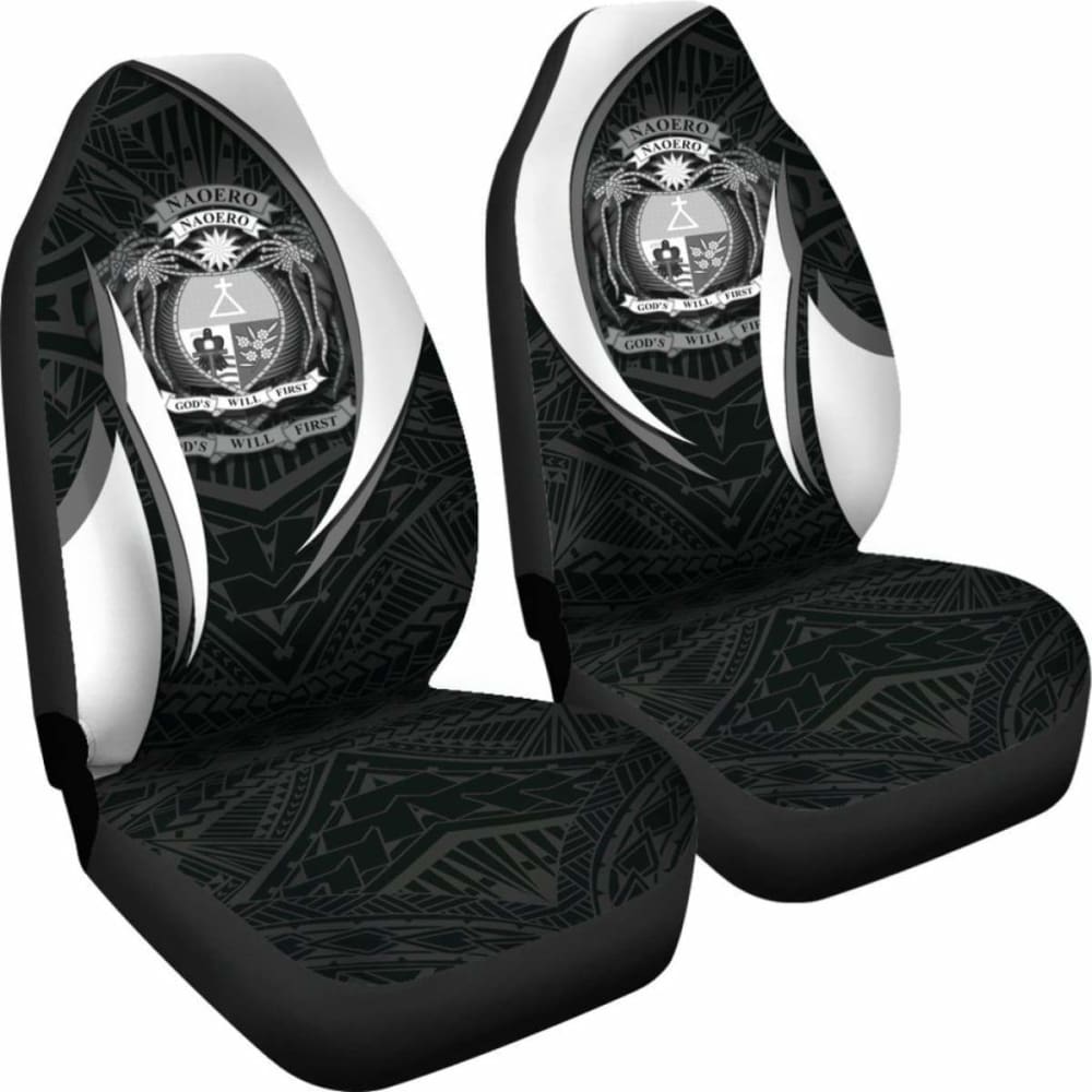 Nauru Polynesian Car Seat Covers - Nauru Spirit (White) - 105905 - YourCarButBetter